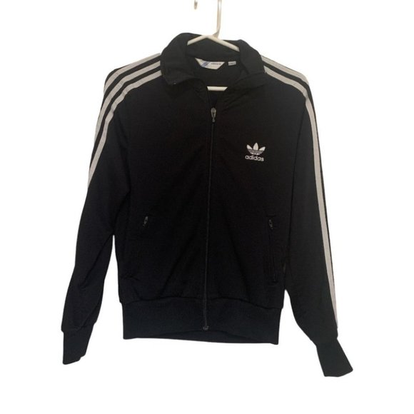 adidas Jackets & Blazers - 𝅺VINTAGE adidas 3 stripe black and white track jacket Lge back graphic sz med